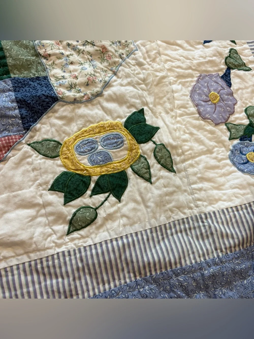 Vtg American Pacific Sunbonnet Sue Quilt Limited Edition Throw Floral 49x59”